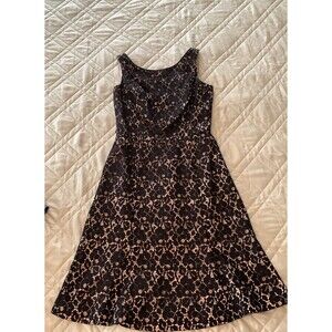 WHBM Black Lace with champagne satin underlay dress size 00